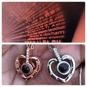 “I Love You” In 100 Languages Silver or Rose Gold Necklace